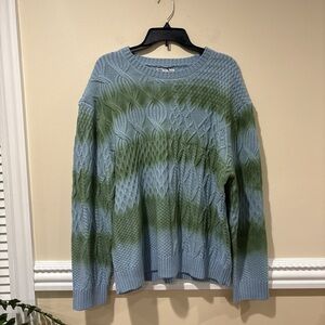 Mens Zara Blue and Green Knit Sweater